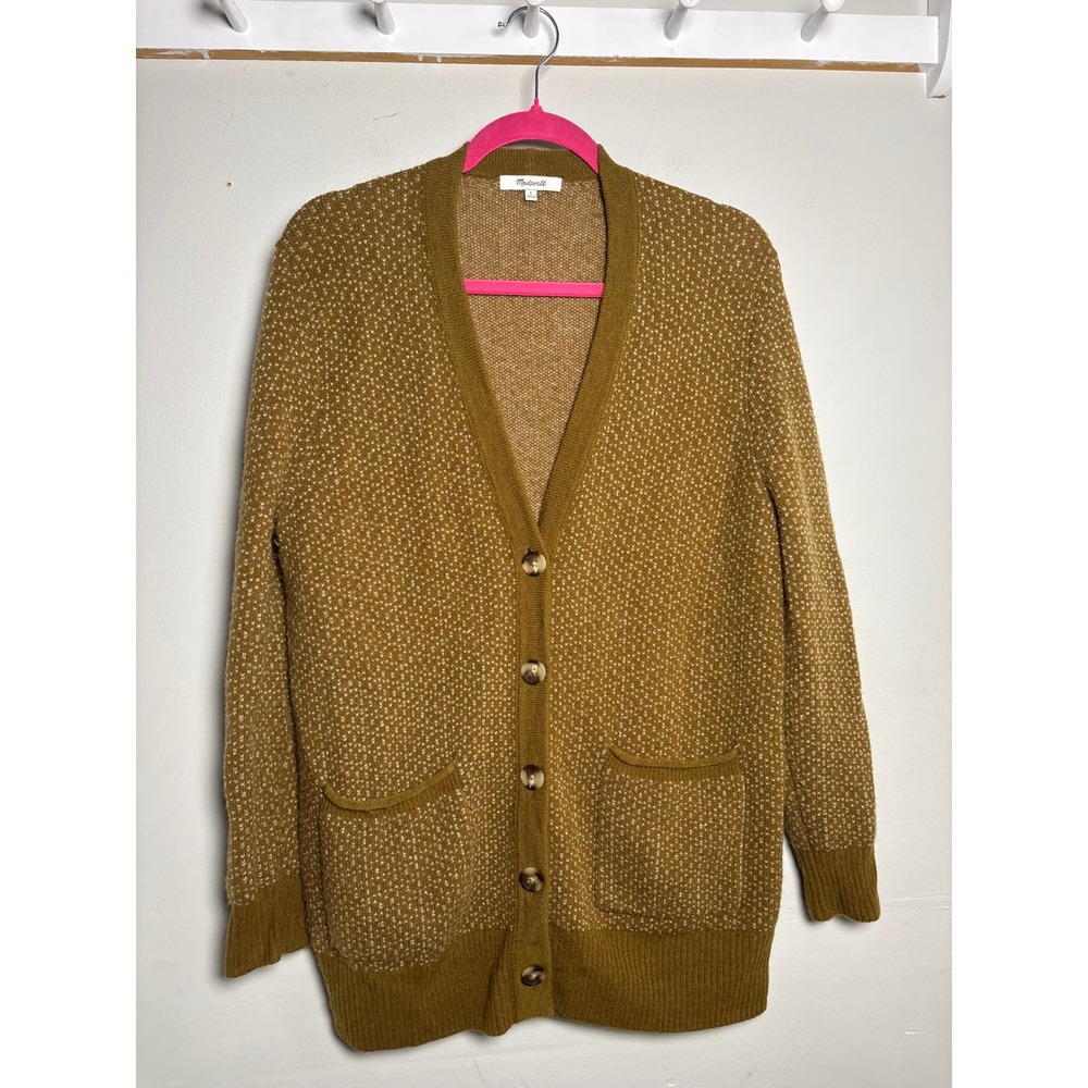 Madewell Mustard Oversized Cardigan Sweater Women's Small Cozy Knit - Picture 5 of 9